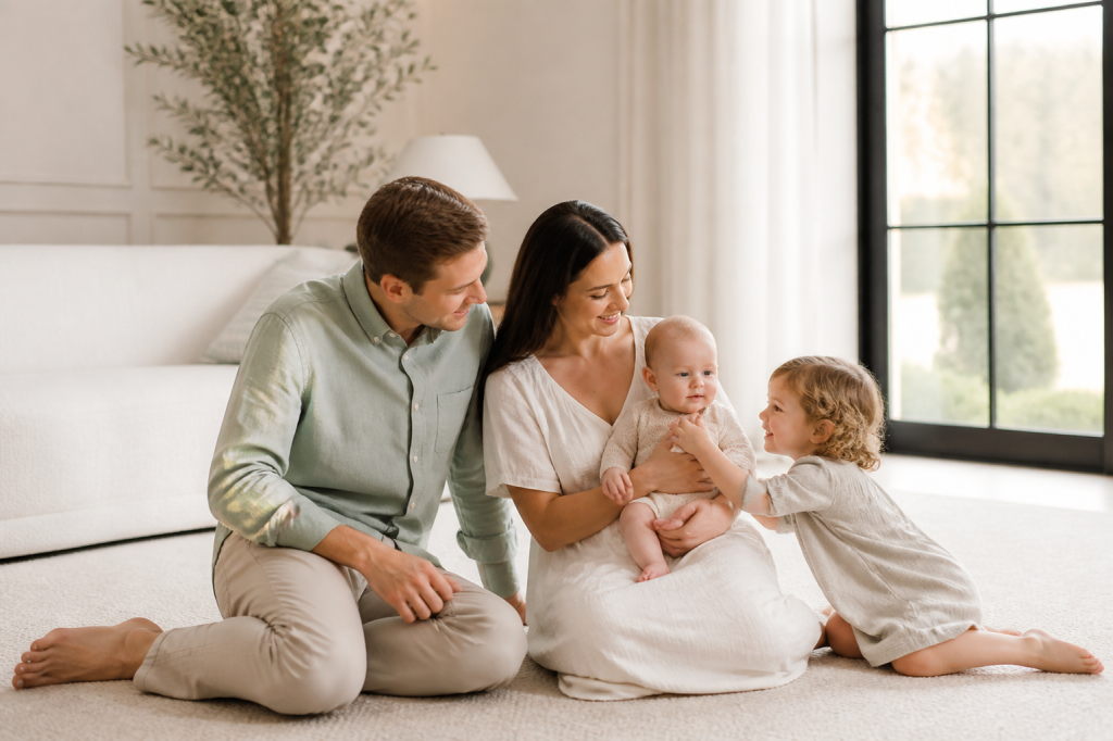 Familienfotografie, natürliche Begegnung